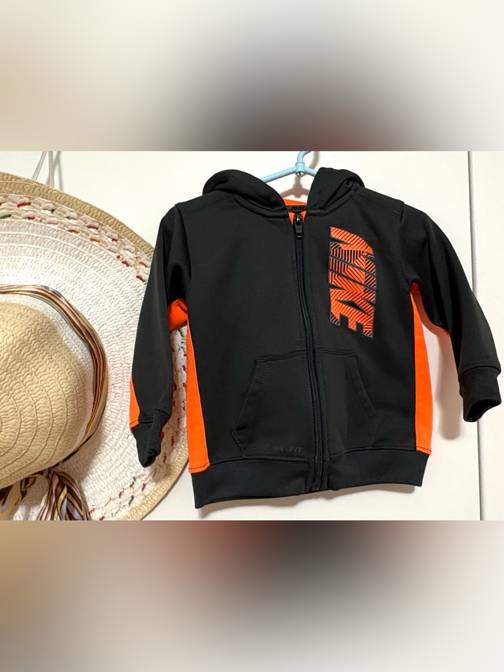 Nike Black & Orange Kids Full-Zip Hoodie